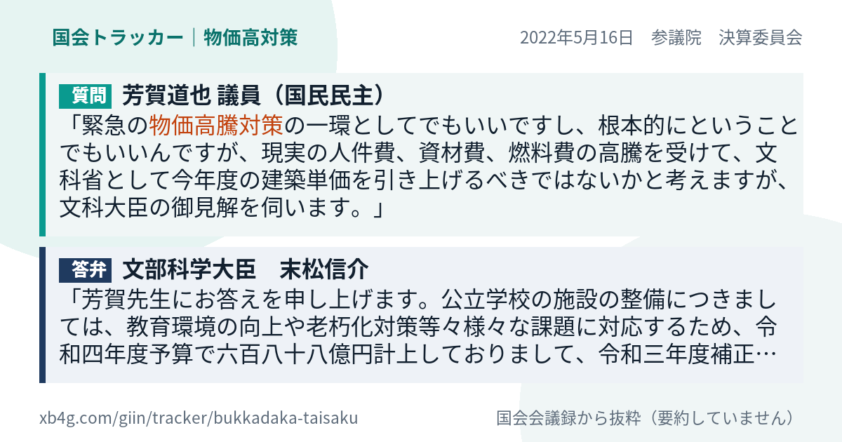 質問と答弁のカード