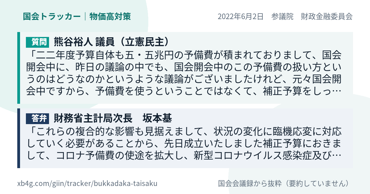 質問と答弁のカード