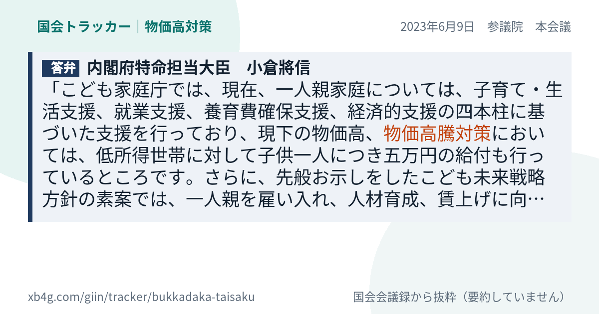 質問と答弁のカード