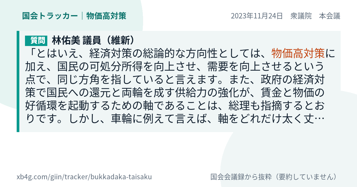 質問と答弁のカード
