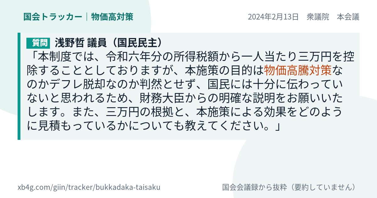 質問と答弁のカード