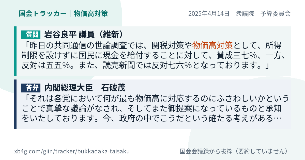 質問と答弁のカード