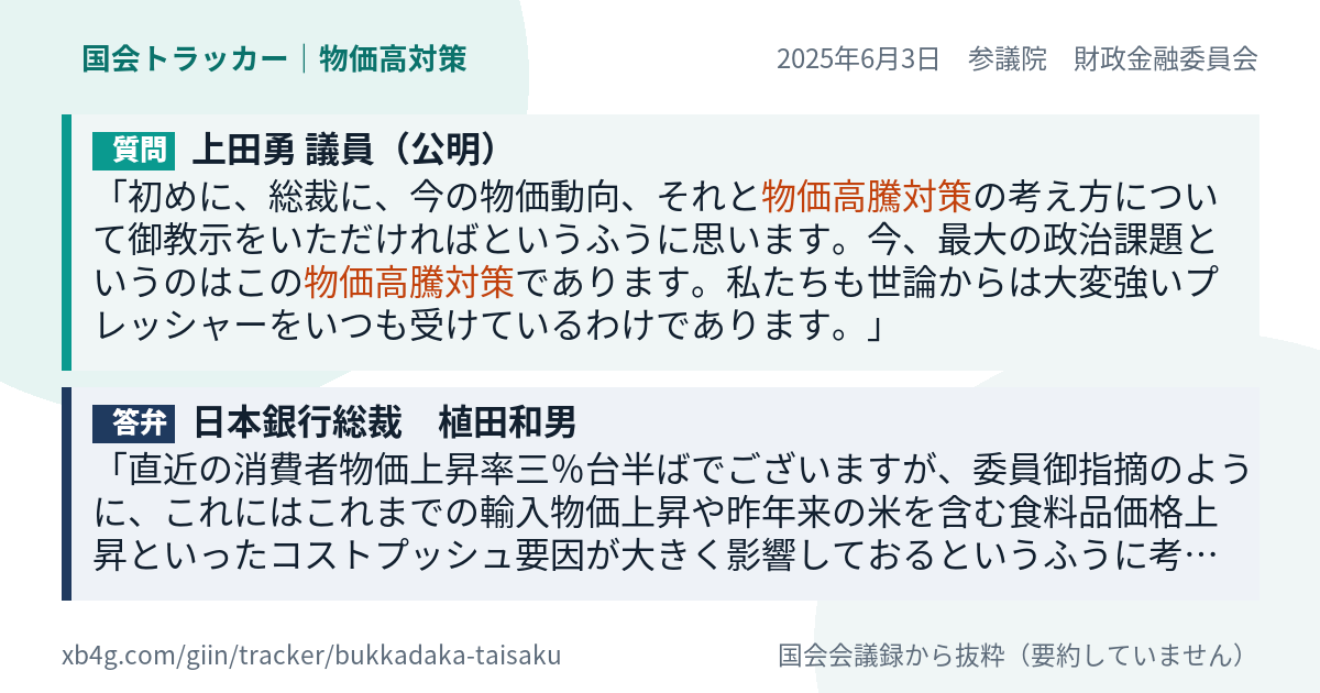 質問と答弁のカード