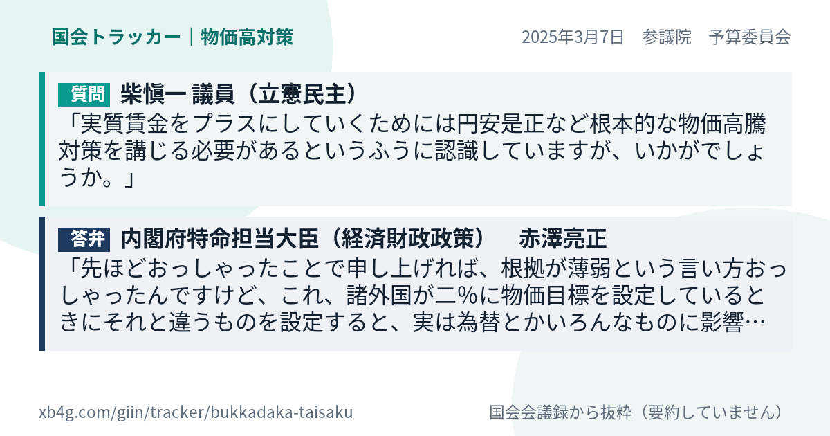質問と答弁のカード