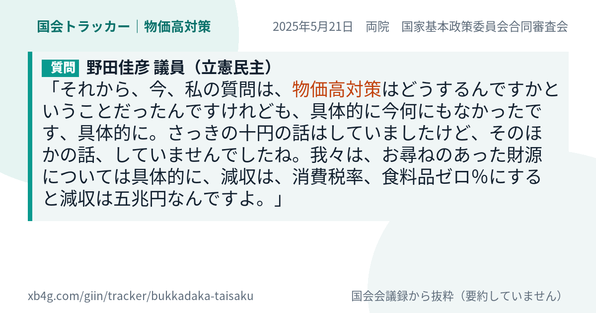 質問と答弁のカード