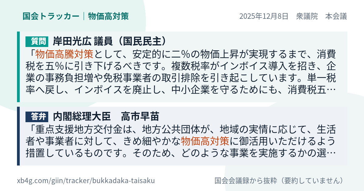 質問と答弁のカード