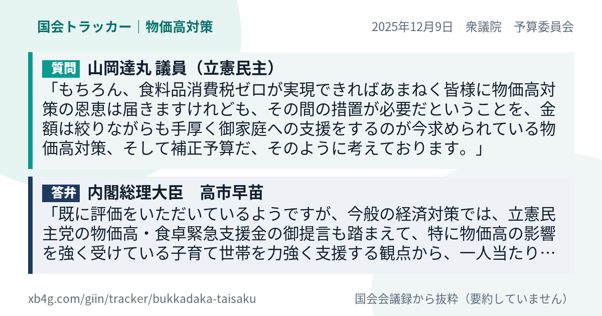 質問と答弁のカード
