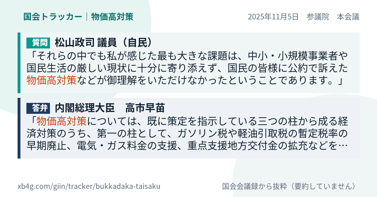 質問と答弁のカード