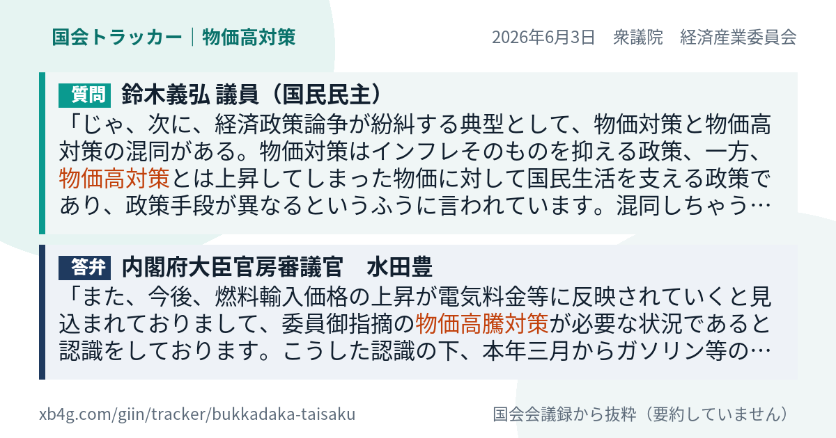 質問と答弁のカード