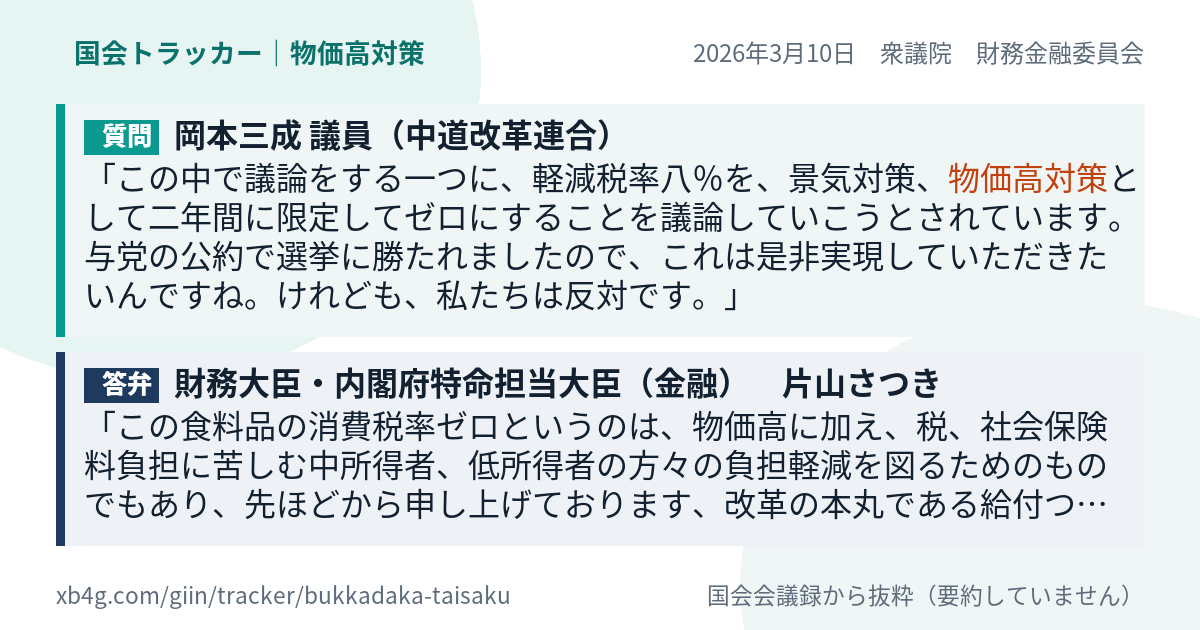 質問と答弁のカード