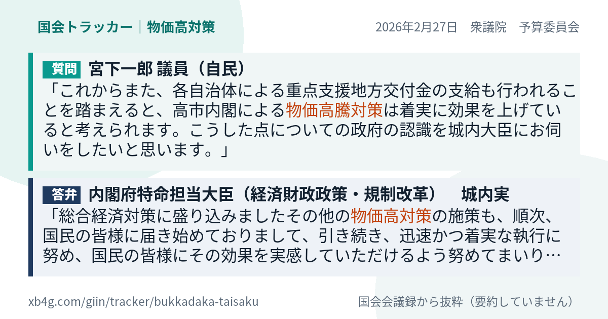 質問と答弁のカード