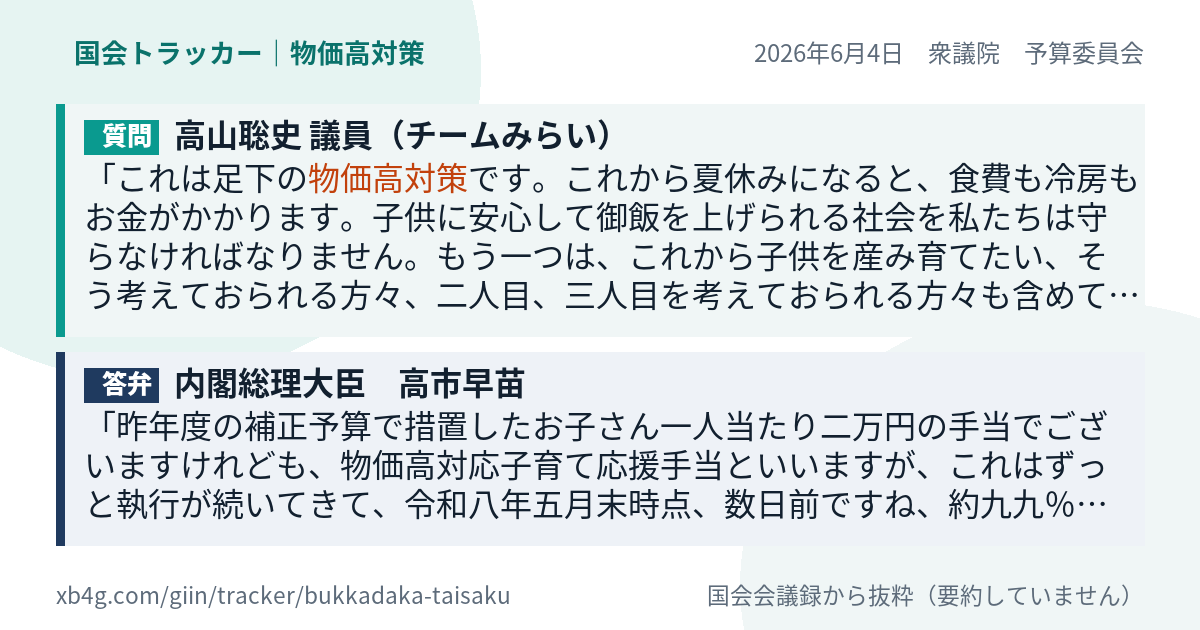 質問と答弁のカード