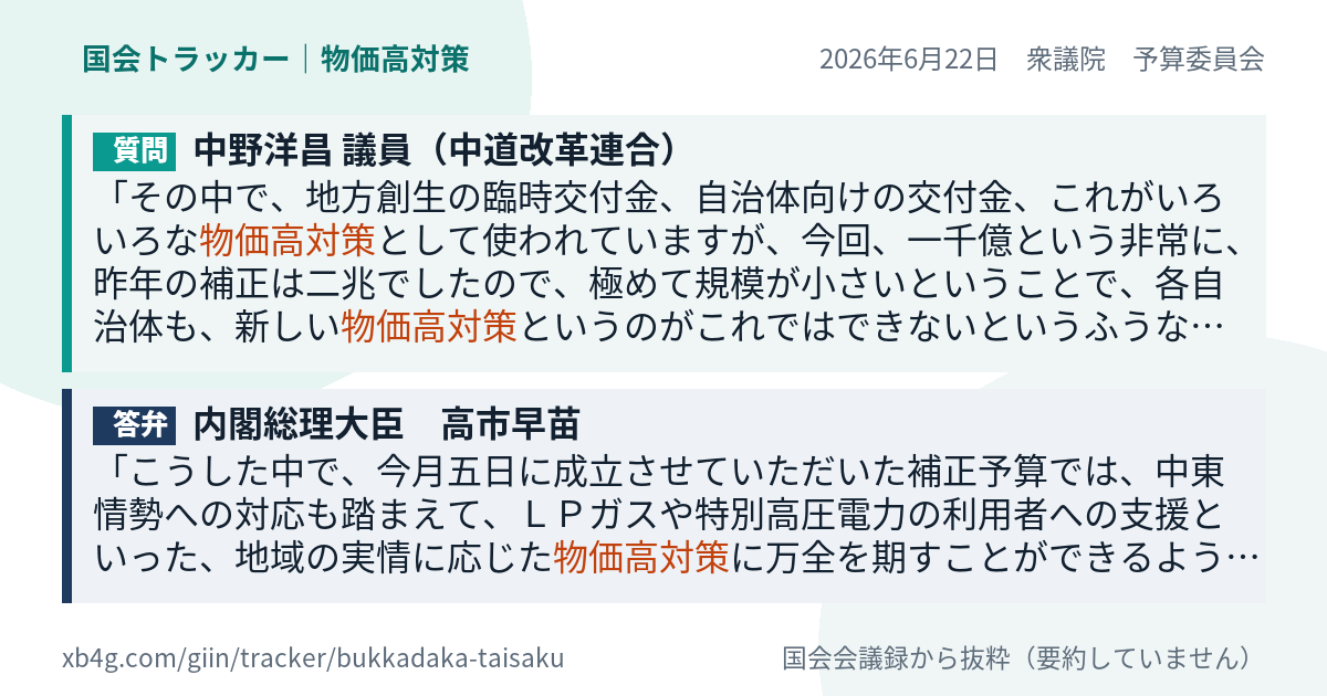 質問と答弁のカード
