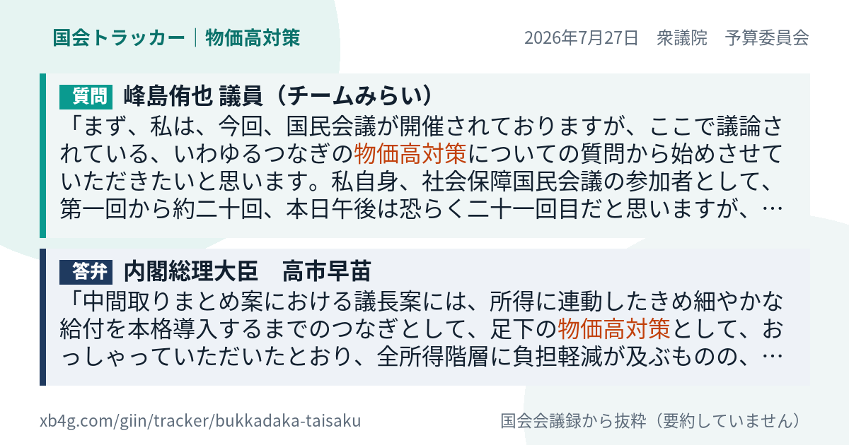 質問と答弁のカード