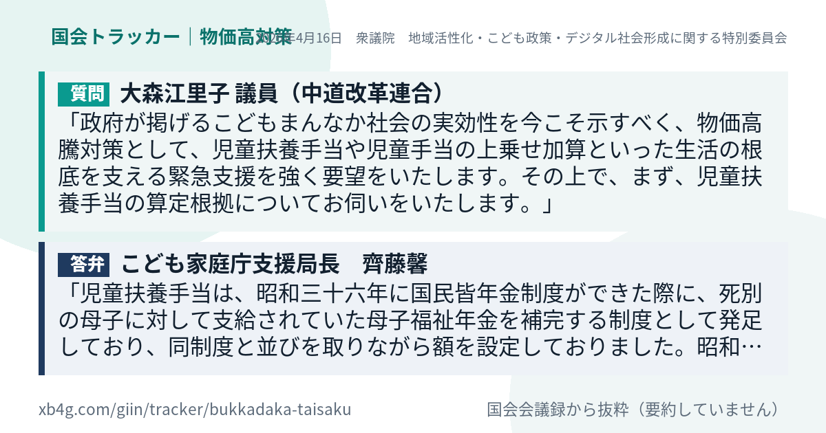 質問と答弁のカード
