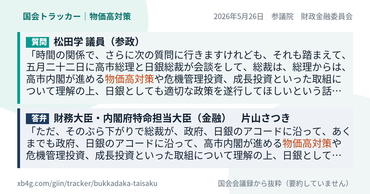 質問と答弁のカード