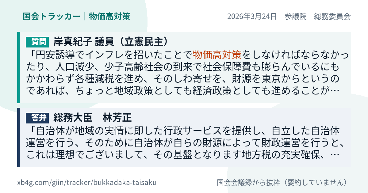 質問と答弁のカード