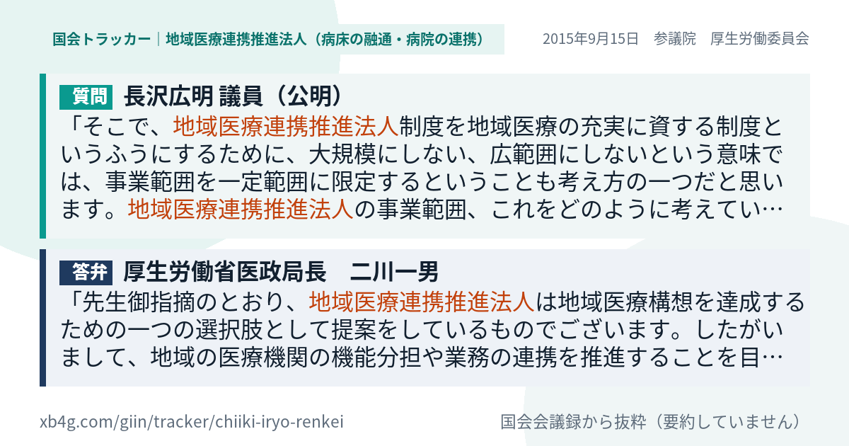 質問と答弁のカード