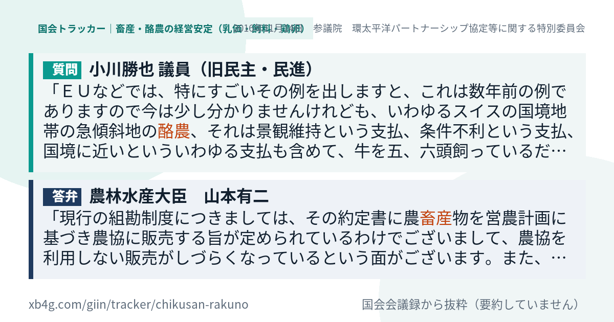 質問と答弁のカード