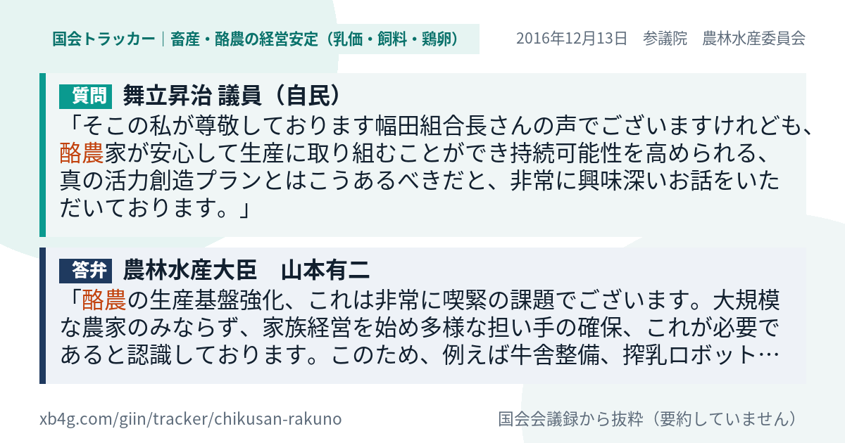 質問と答弁のカード