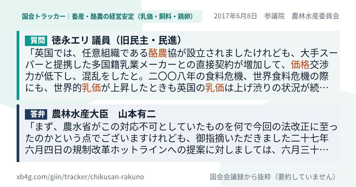 質問と答弁のカード