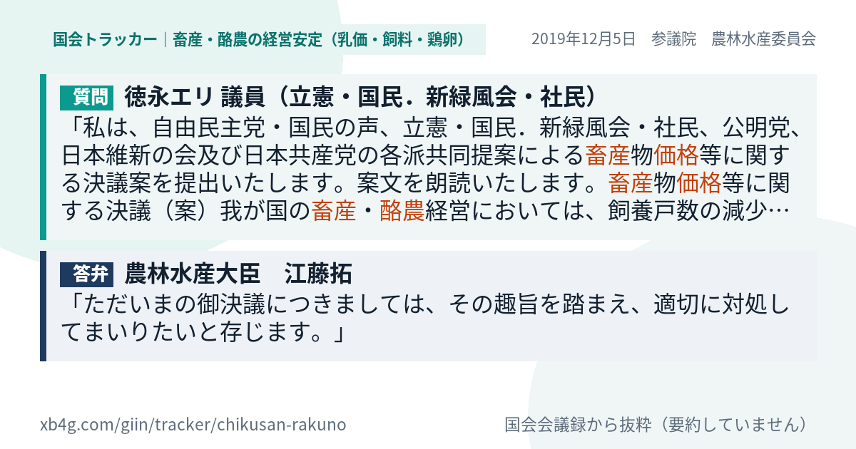 質問と答弁のカード