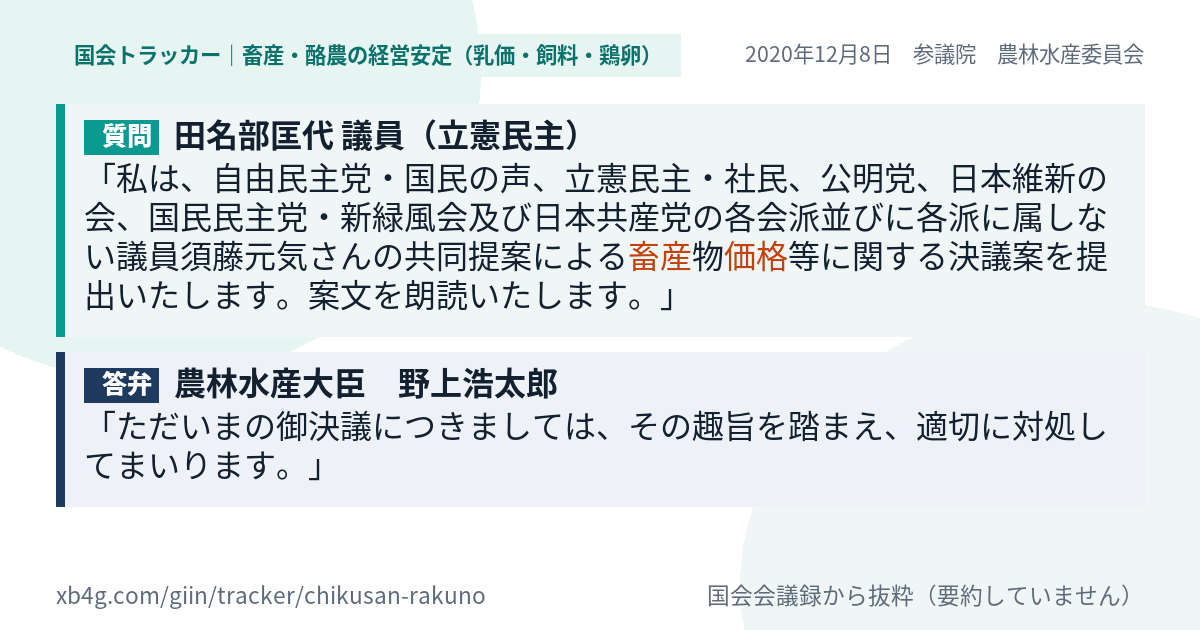 質問と答弁のカード