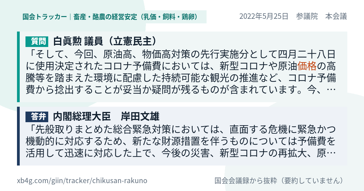 質問と答弁のカード