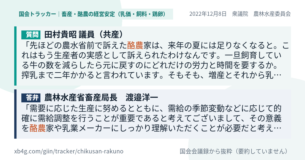 質問と答弁のカード