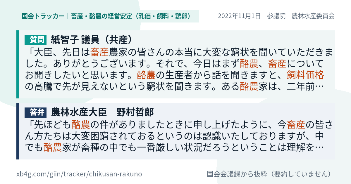 質問と答弁のカード