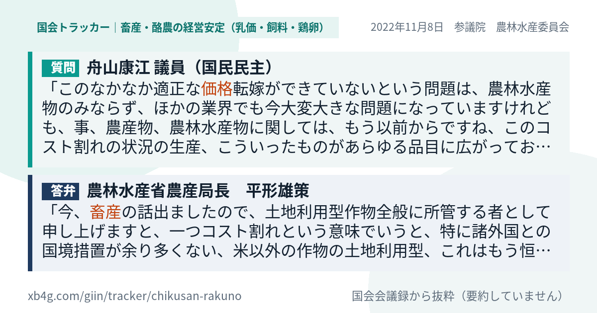 質問と答弁のカード