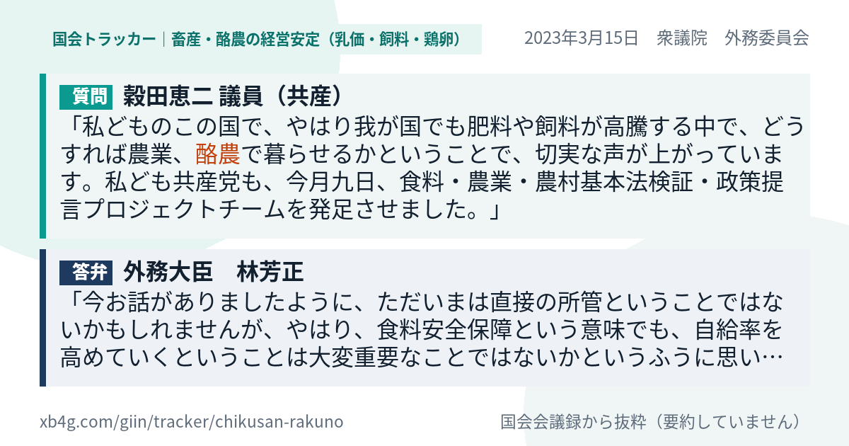 質問と答弁のカード
