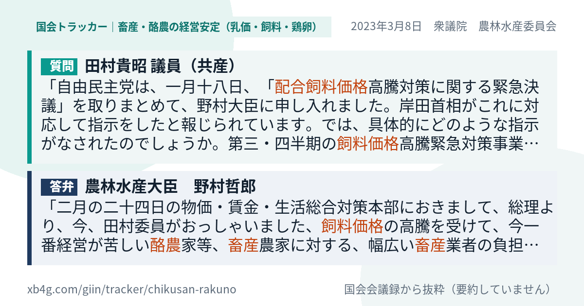 質問と答弁のカード