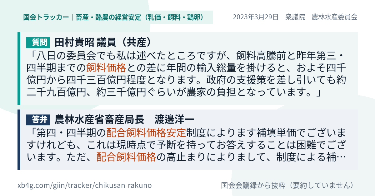 質問と答弁のカード
