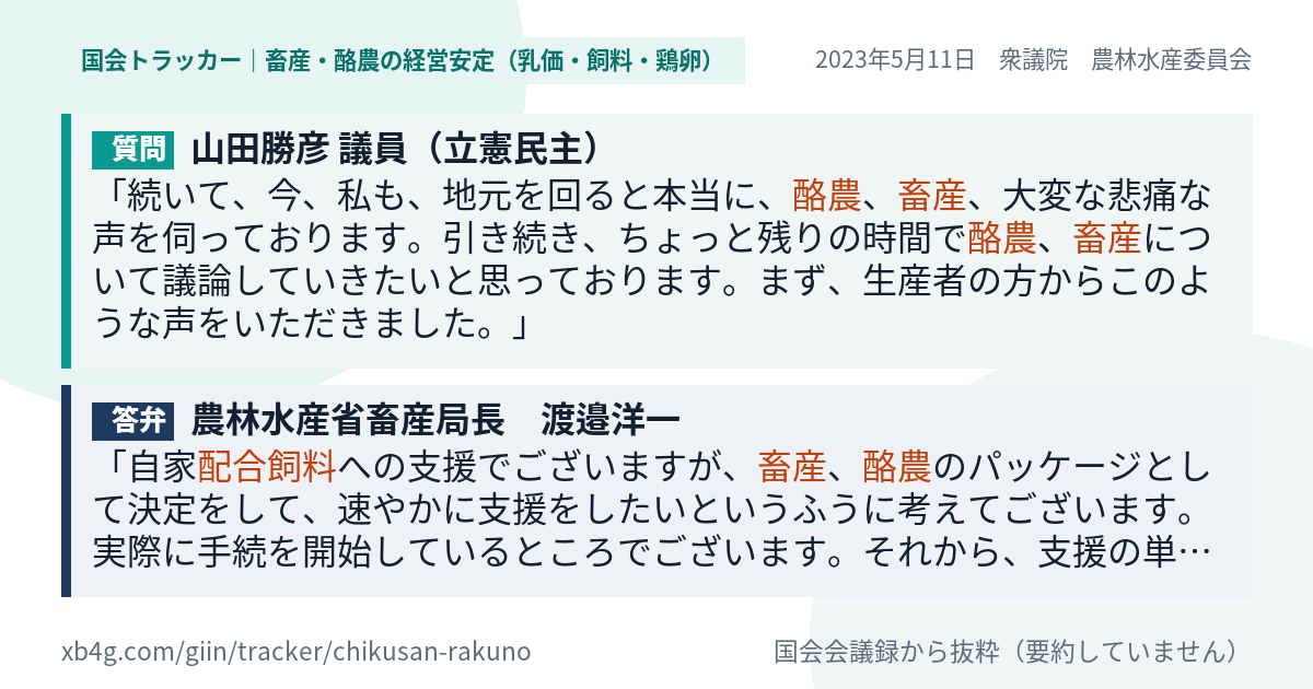 質問と答弁のカード