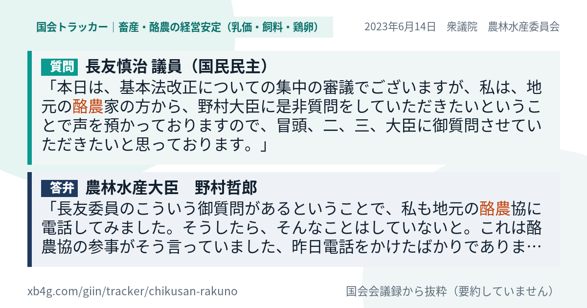 質問と答弁のカード