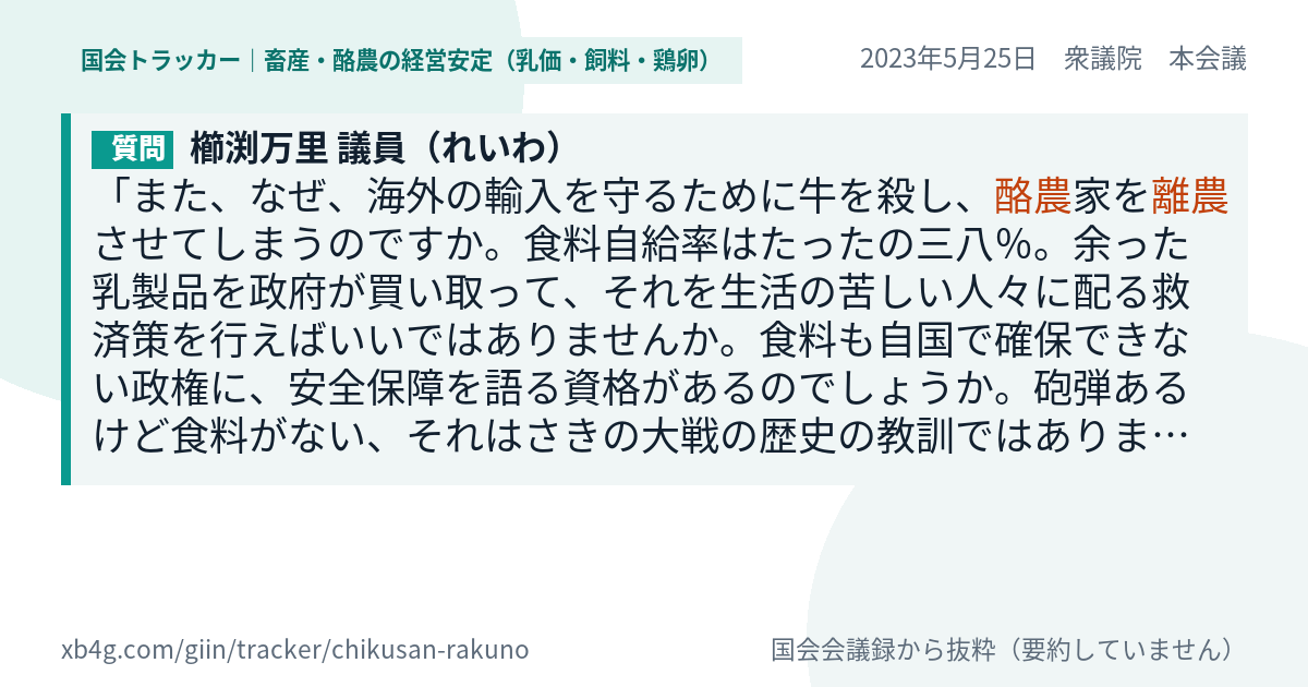 質問と答弁のカード