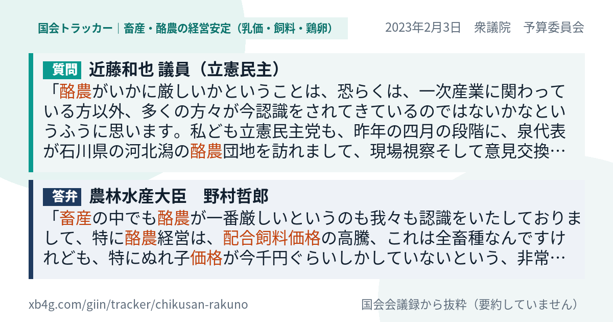 質問と答弁のカード