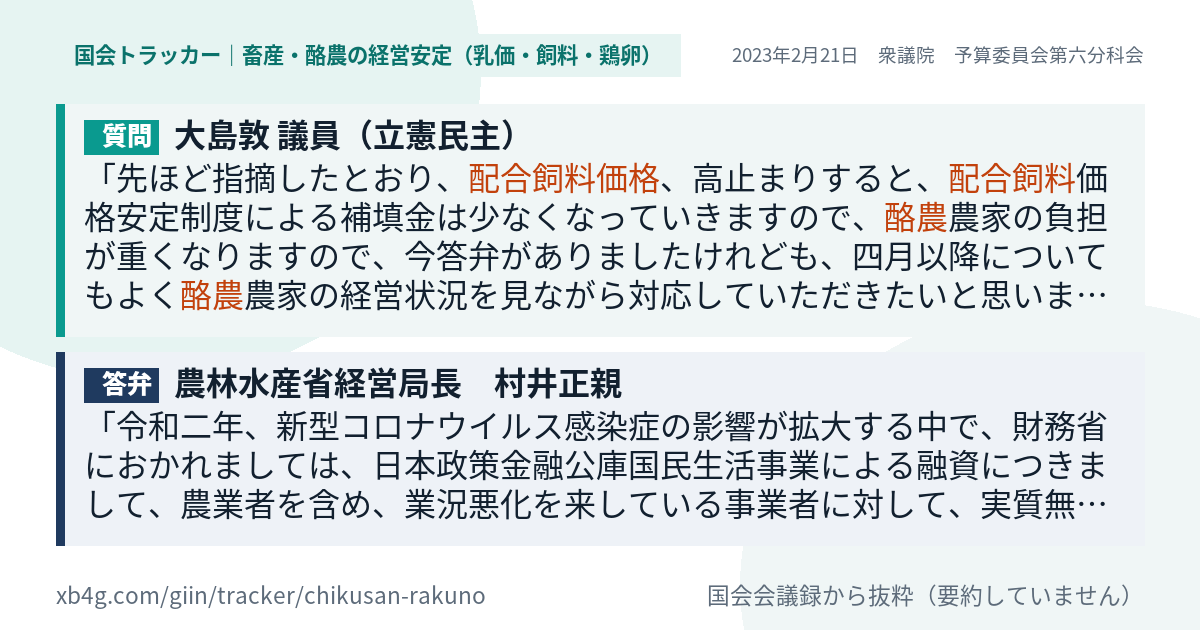 質問と答弁のカード