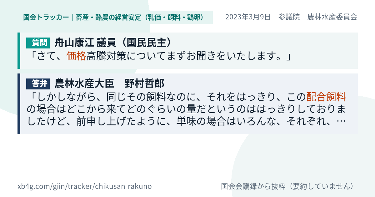 質問と答弁のカード