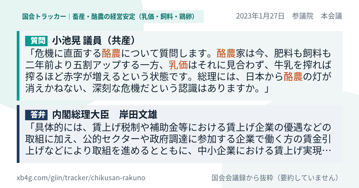 質問と答弁のカード