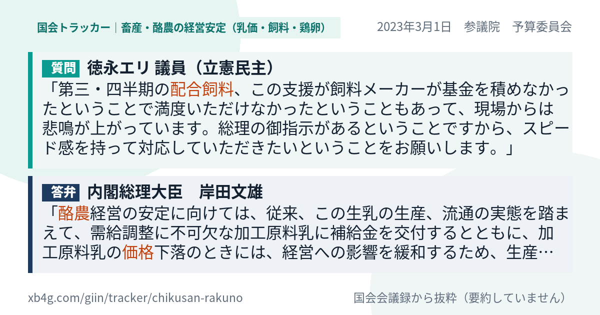 質問と答弁のカード