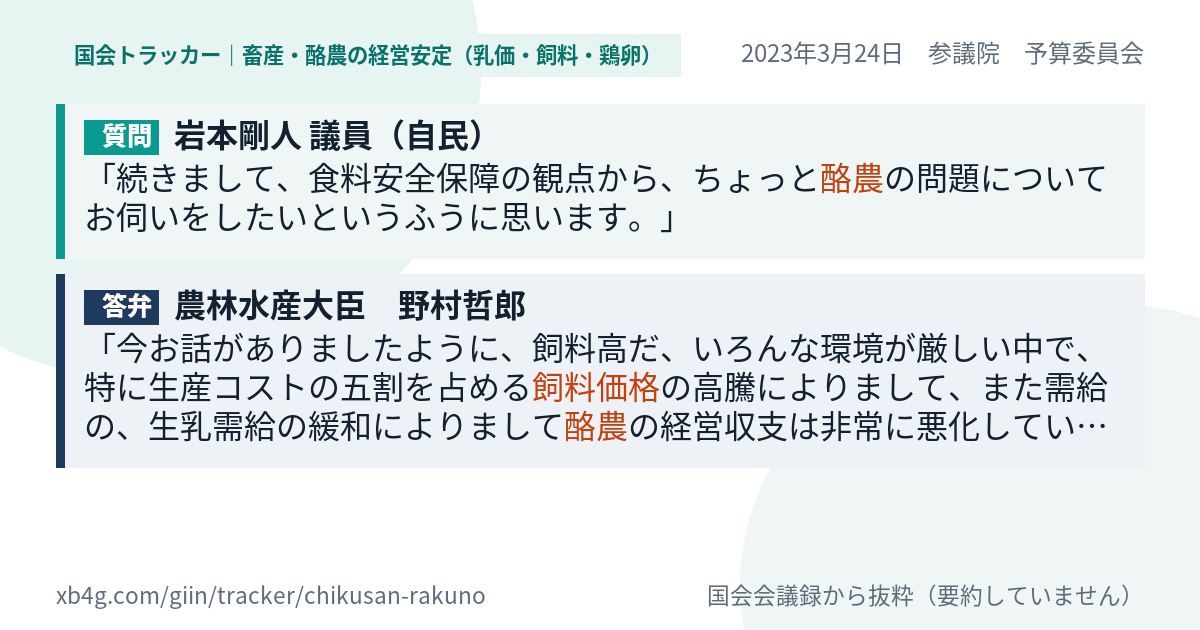 質問と答弁のカード