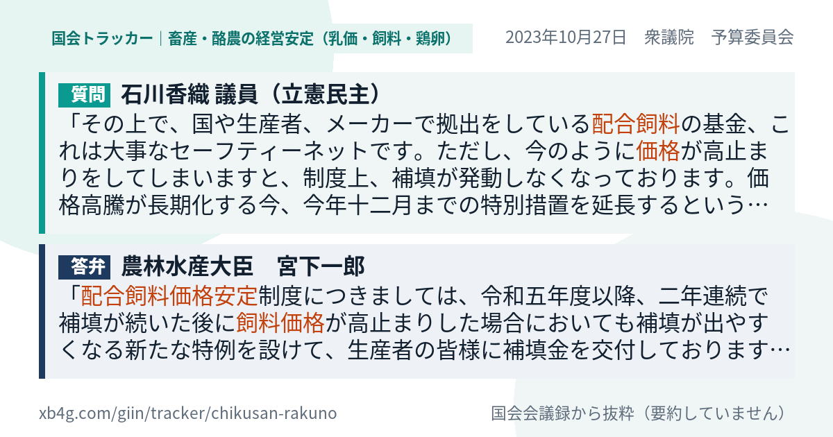 質問と答弁のカード