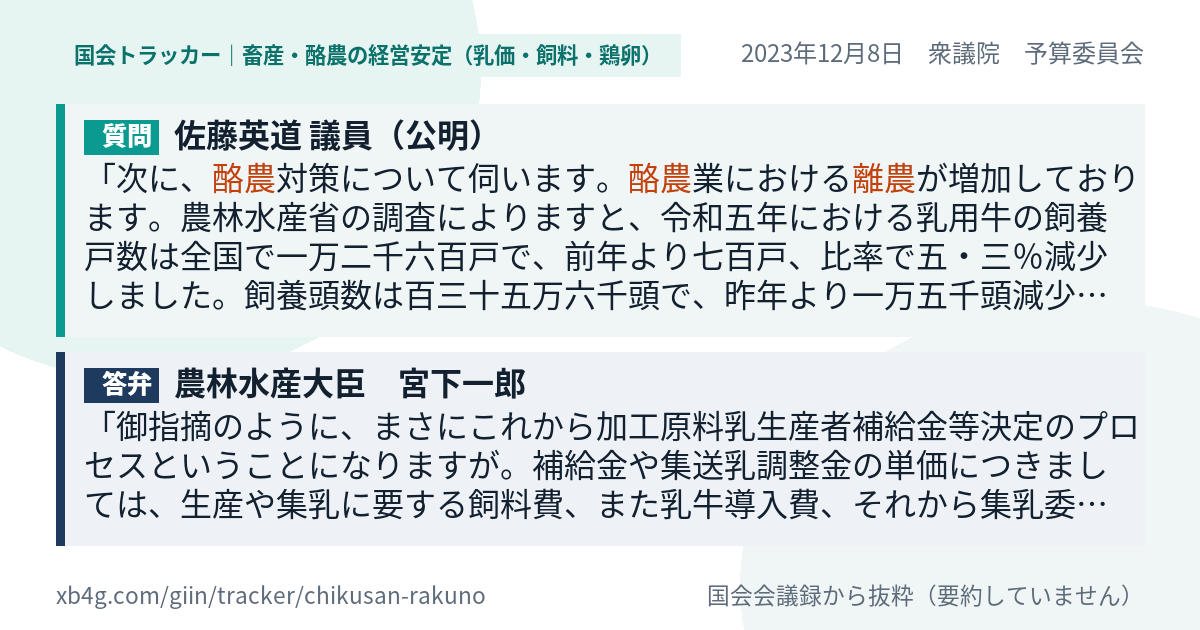 質問と答弁のカード