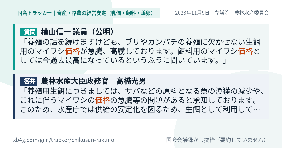 質問と答弁のカード