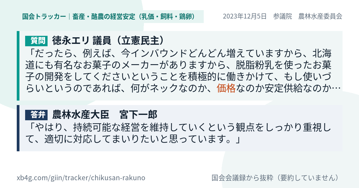 質問と答弁のカード