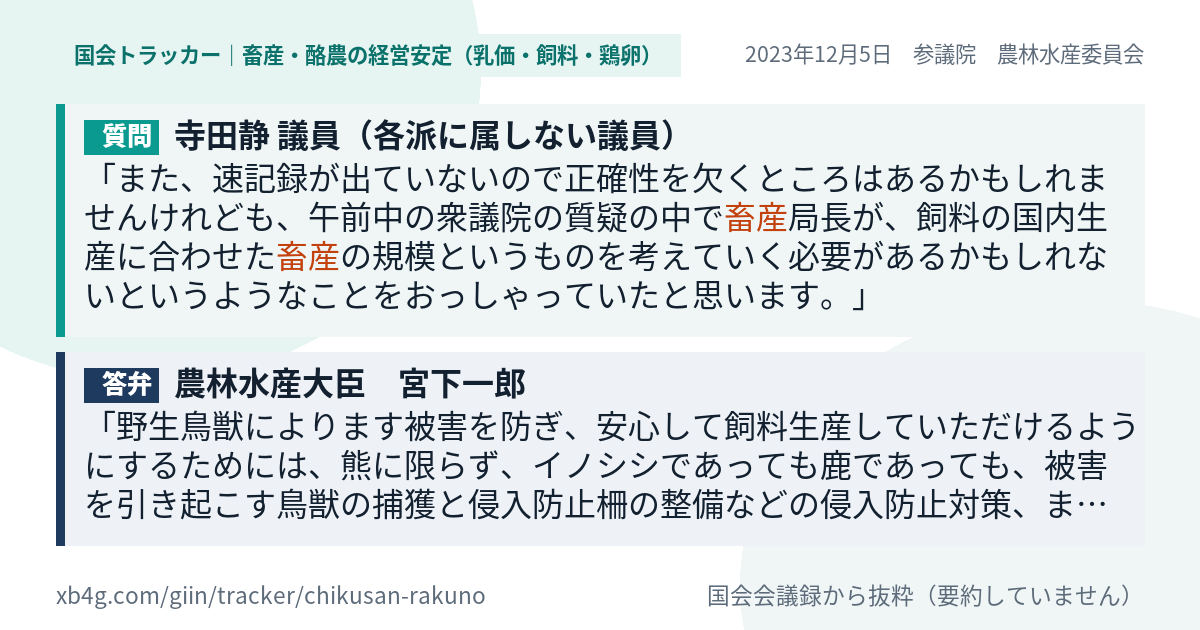 質問と答弁のカード