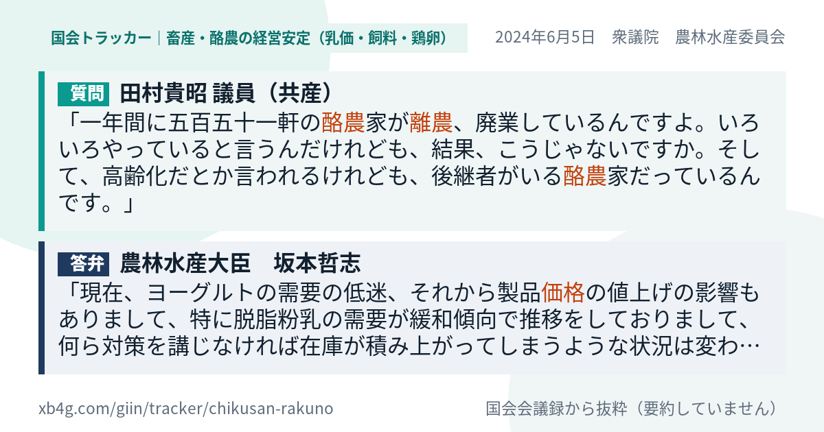 質問と答弁のカード