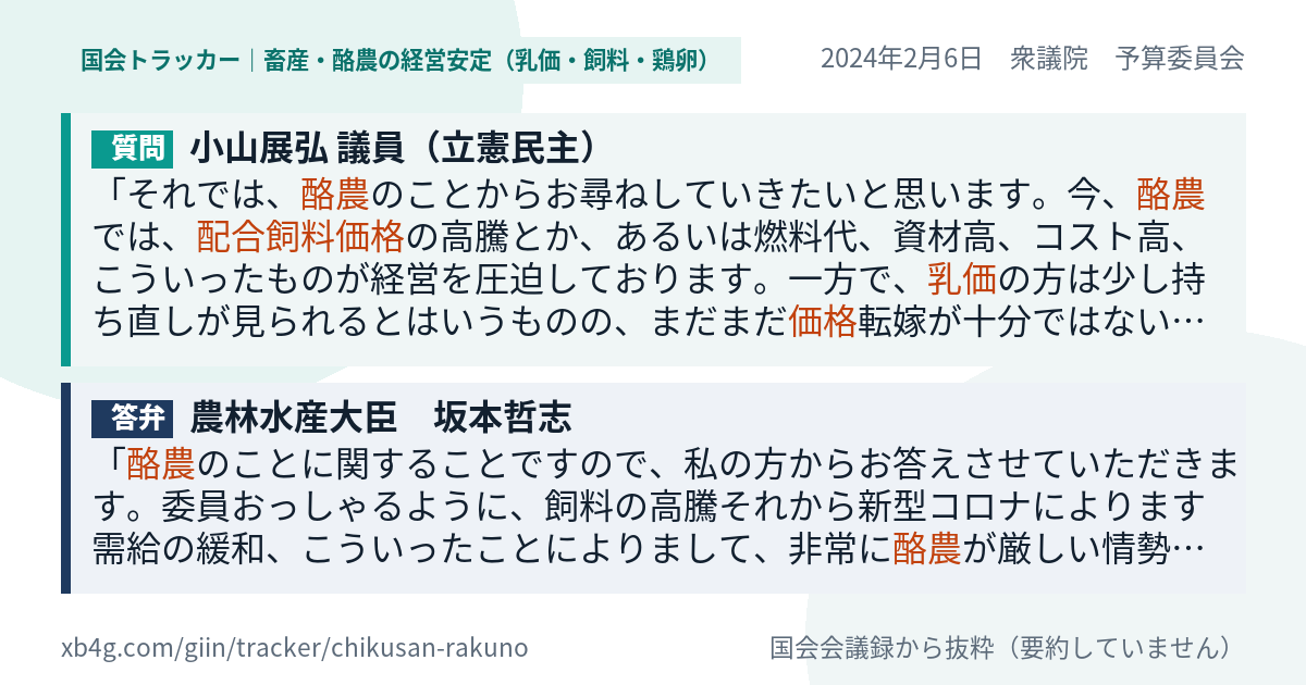 質問と答弁のカード